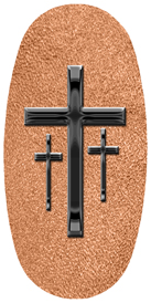 DASOV 517 BK SH CP Black 3 Crosses Shimmer Copper Background